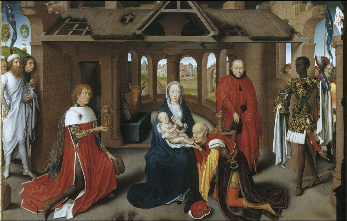 Поклонение волхвов. Центральная панель одноименного триптиха. Ганс Мемлинг, 1470