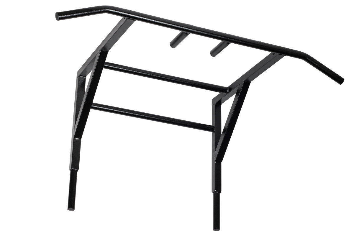 Эконом спорт. Турник двухуровневый в002. Металлический турник и брусья. Брус короткий. Турник треугольный из стальных труб.