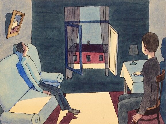 Виктор Пивоваров. Ночной разговор. 1996