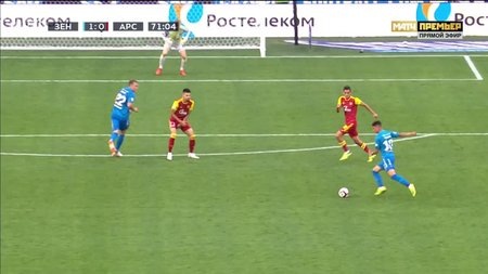 Зенит — Арсенал. Атака Ригони и плотный удар