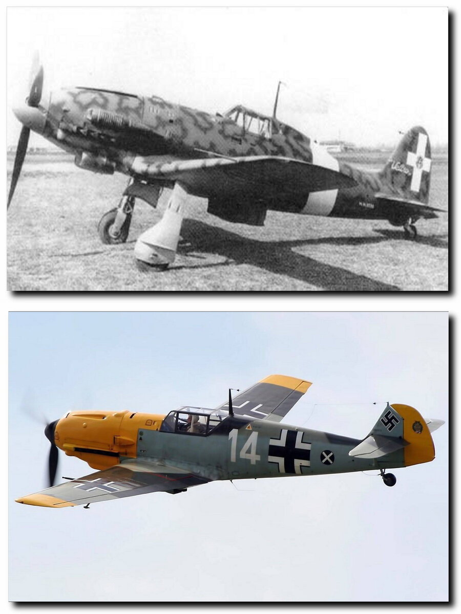 Итальянский самолёт МС.205 и немецкий BF-10