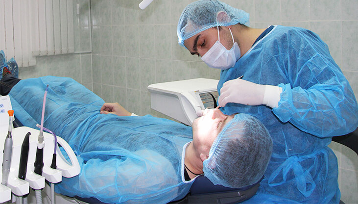 Осмотр перед протезированием.