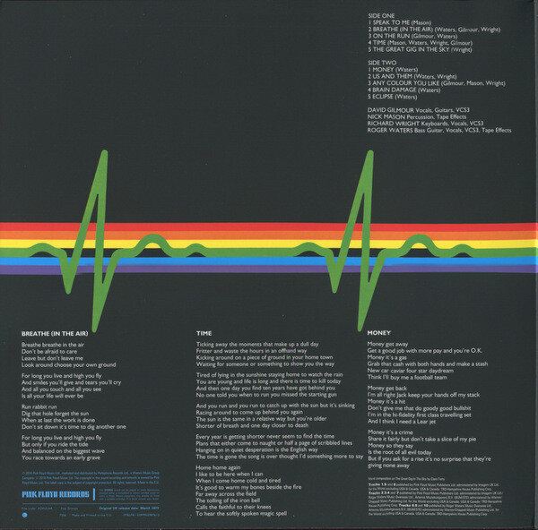 На фотографии обложка винилового издания альбома The Dark Side Of The Moon 
