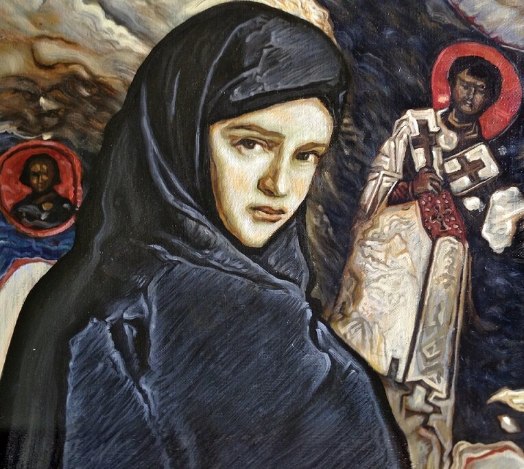 Фрагмент картины Бориса Берестова "Послушница" 