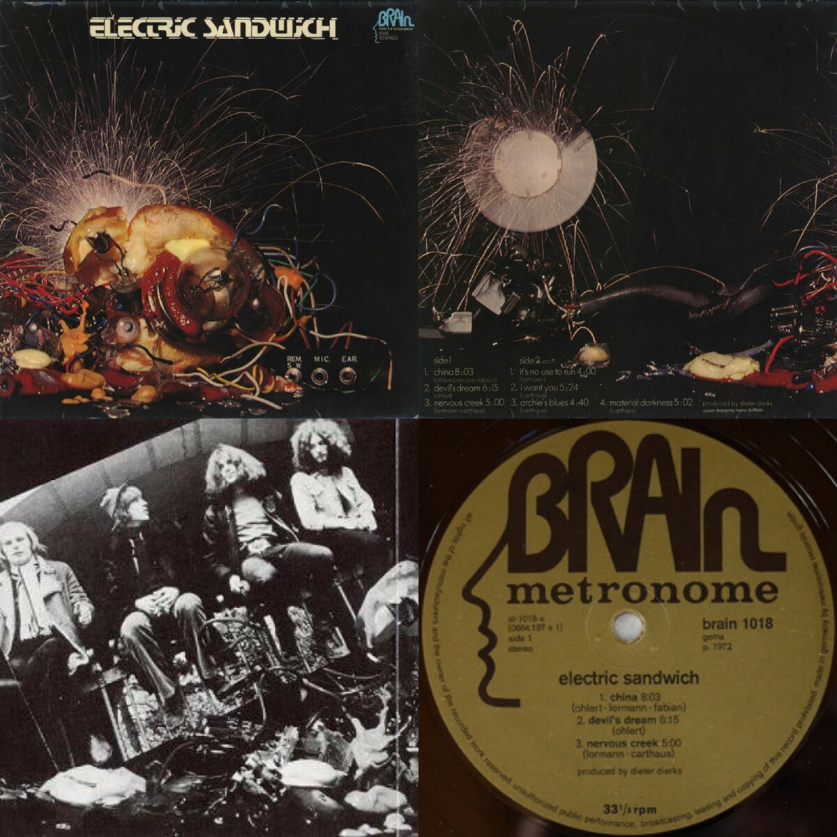 Обложка и виниловая пластинка альбома «Electric Sandwich». www.discogs.com