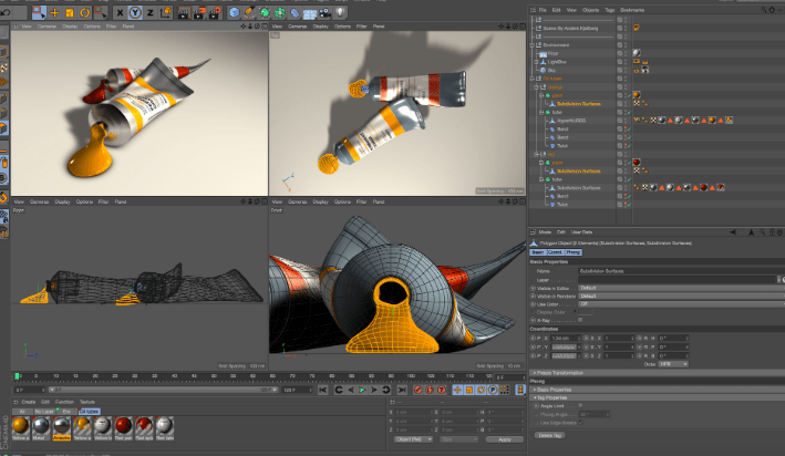 Скрин программы Cinema 4d