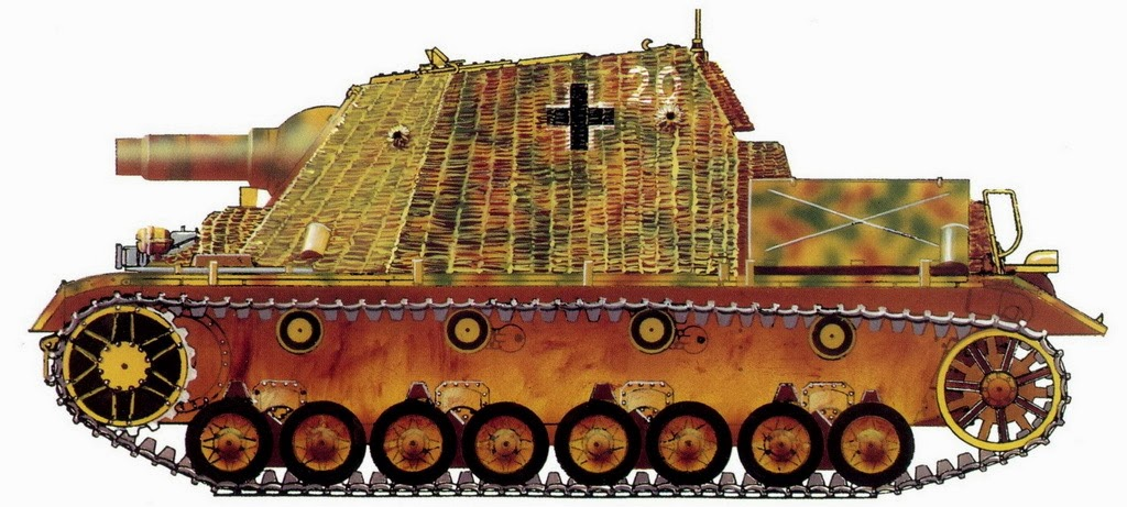 Gepanzerte Selbstfahrlafette für Sturmgeschütz IV mit 15cm Sturmhaubitze 43 “Brummbär”.