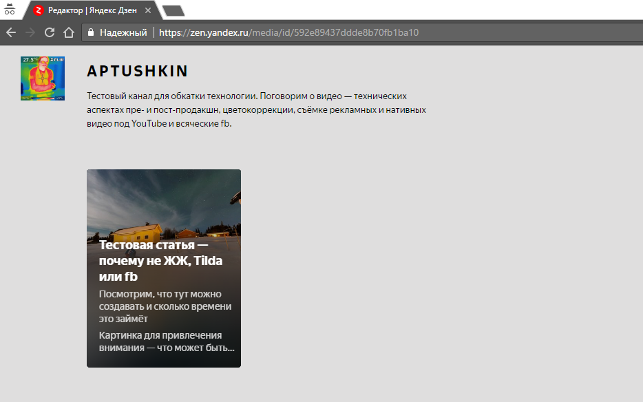 Рис 2. Канал из одной единственной статьи