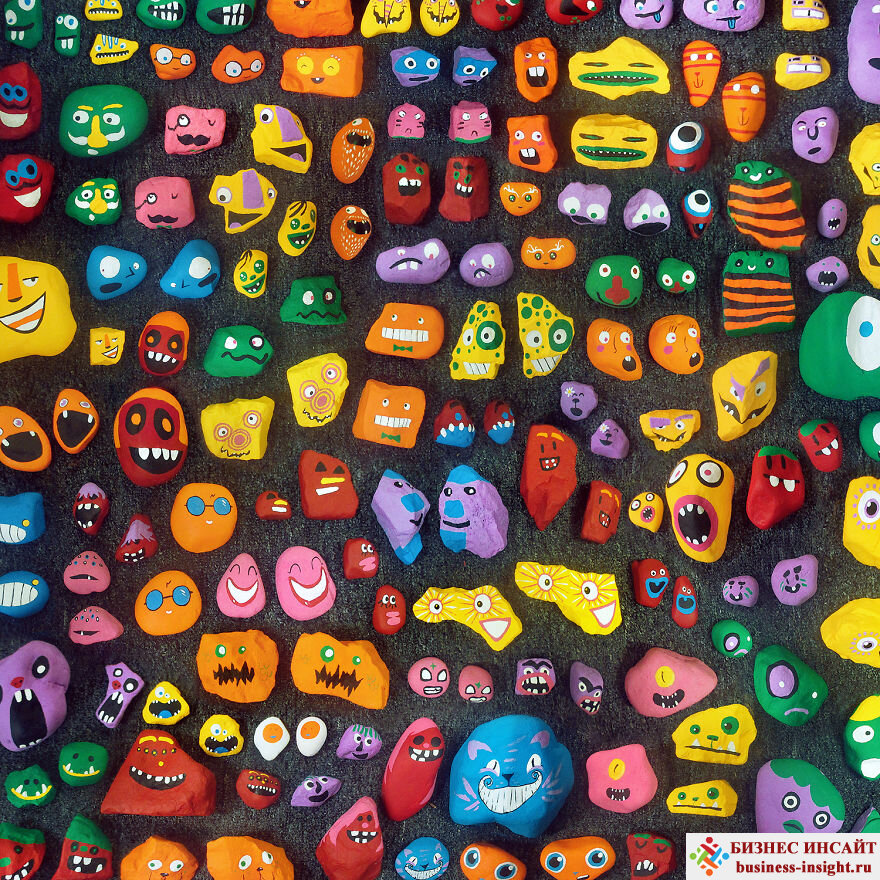 Раскрась камни и расставь их по городу в случайных местах