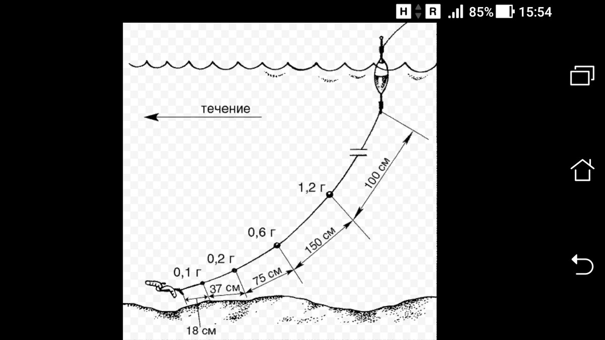 фото рисунок оснастка болонской удочки для ловли на течении