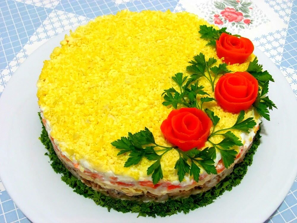 Вкусный салат торт