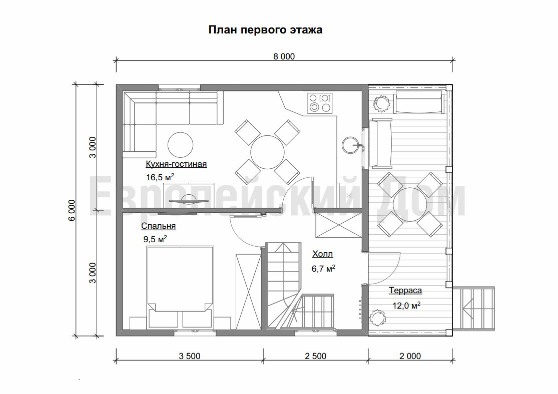 Планировка первого этажа. Источник фото: dom-bt.com