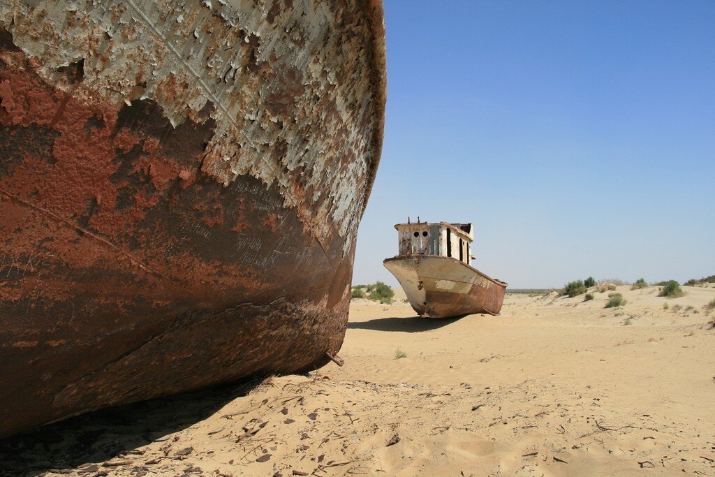 Фото аральского моря до и после высыхания