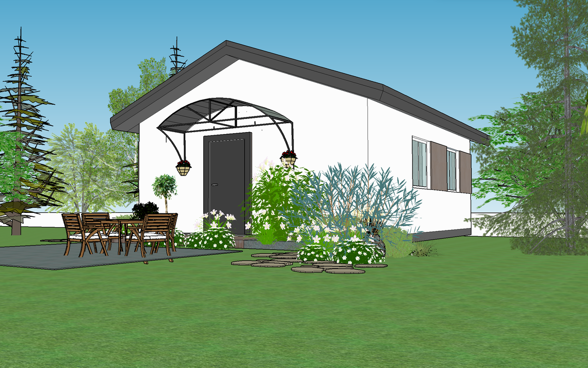 Загородный дом 50м2 с двумя спальнями