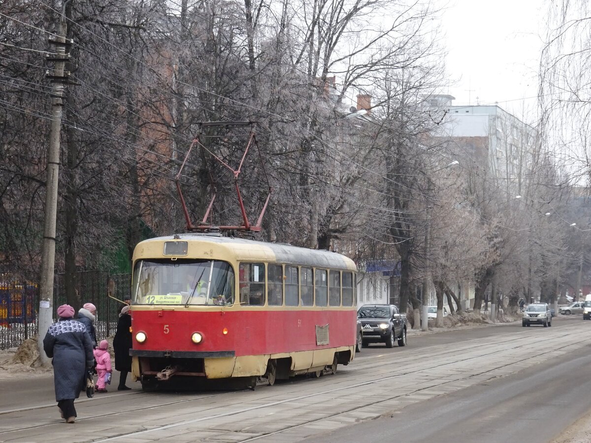 Вагон Т-3 № 5 на ул. Руднева, 21.02.2016 