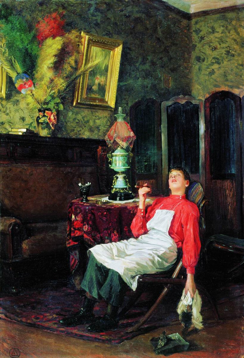 В. Маковский. Без хозяина, 1900 г. 