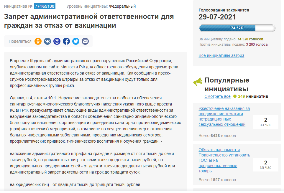 Инициатива № 77Ф69108