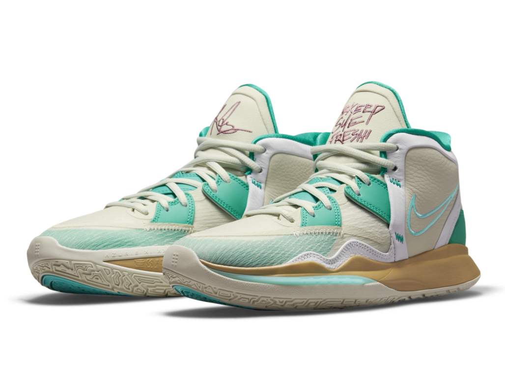 Кайри Ирвинг и Nike Basketball продолжают развивать тематику своей любви к игре баскетболистки Сью Берд. В честь этого нас ждет специальное издание новых баскетбольных кроссовок Кайри, Nike Kyrie 8. 
Nike Kyrie 8 «Keep Sue Fresh» по своему дизайну похожи на предыдущие релизы Кайри. Новая пара предлагает комбинацию разных материалов в бежевых, коричневых и бирюзовых оттенках. Модель дополняется брендингом Кайри, а также хэштегом #KeepSueFresh! на левом язычке, как и в предыдущих моделях в честь Сью. Для амортизации используется модуль Air Zoom.

Nike Kyrie 8 «Keep Sue Fresh» выйдут в продажу уже в ближайшее время. Стоимость и точная дата релиза будут известны после официального анонса Kyrie 8.

