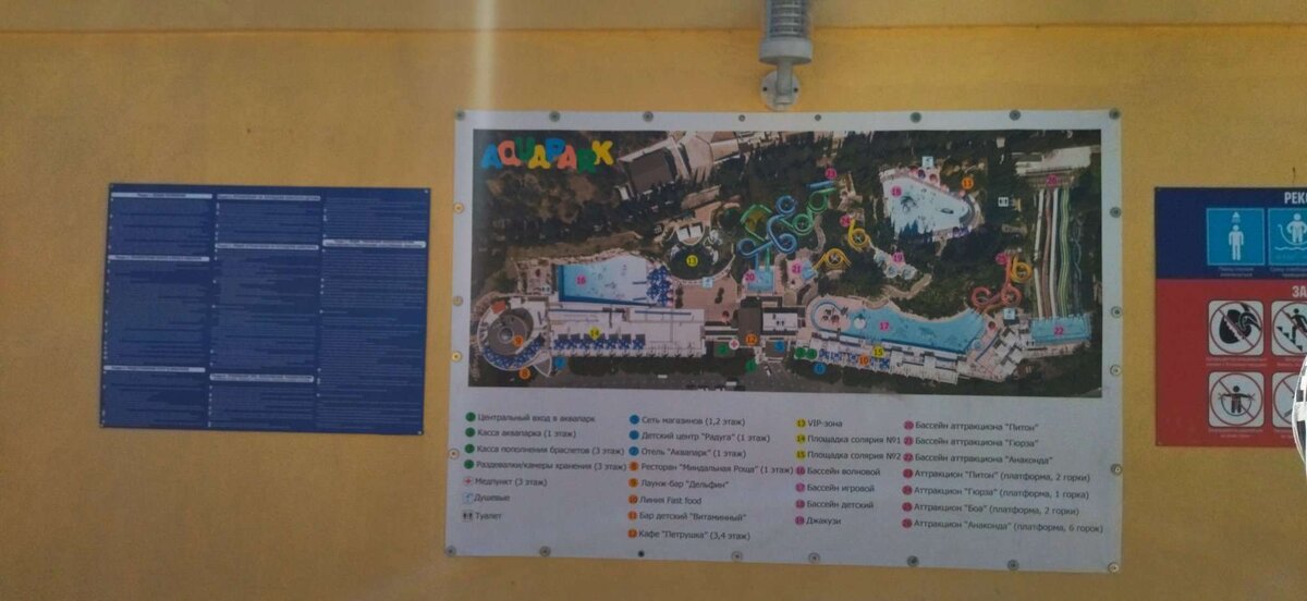 схема аквапарка, Алушта, Крым