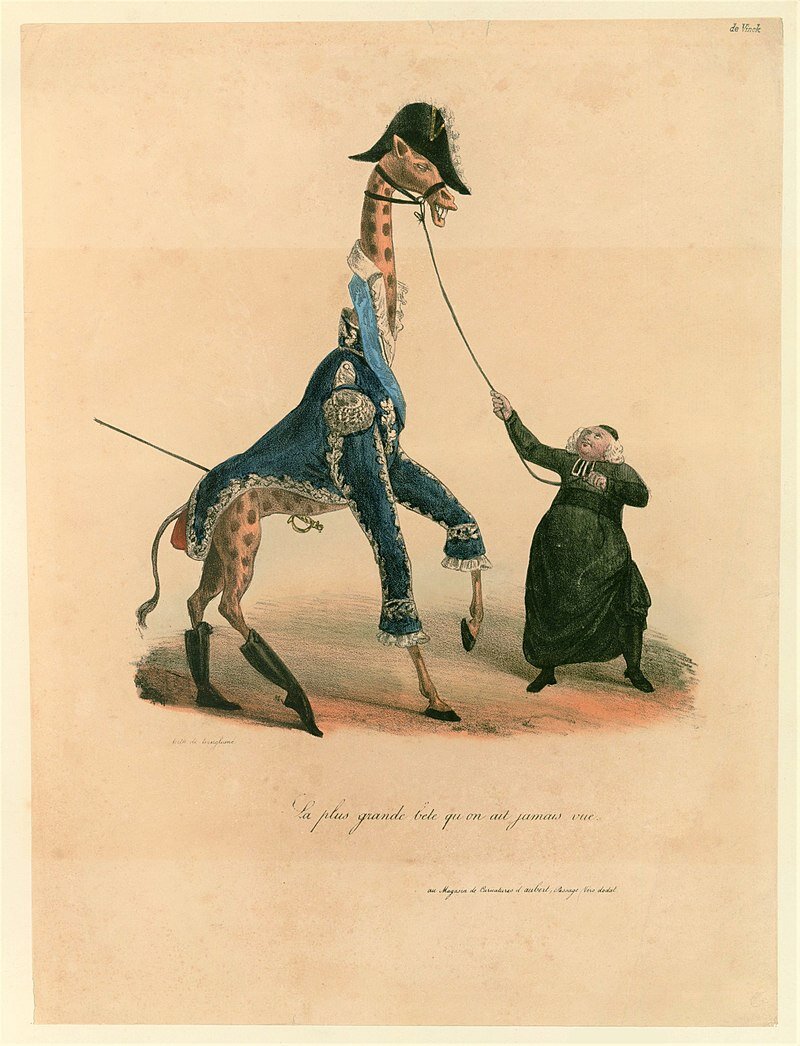 "Величайшее животное, которого мы когда-либо видели." Карикатура на короля Карла X . Неизвестный автор, Au Magasin de Caricatures d'Aubert,