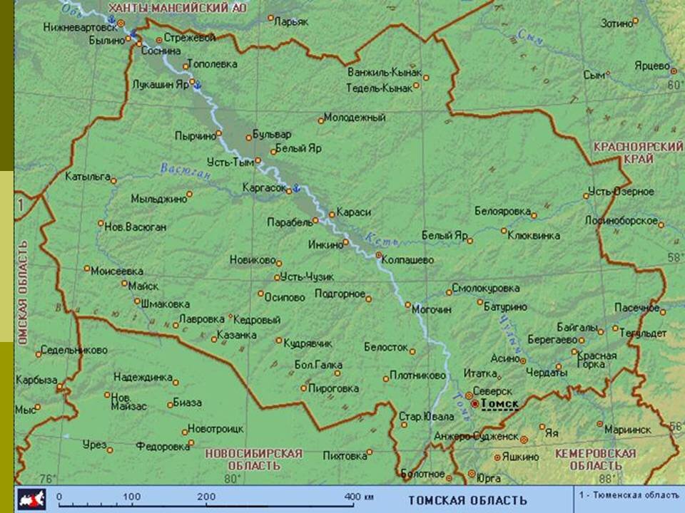 Карта водоемов томской области