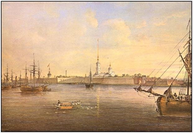  Вид Невы и Петропавловской крепости. 1847