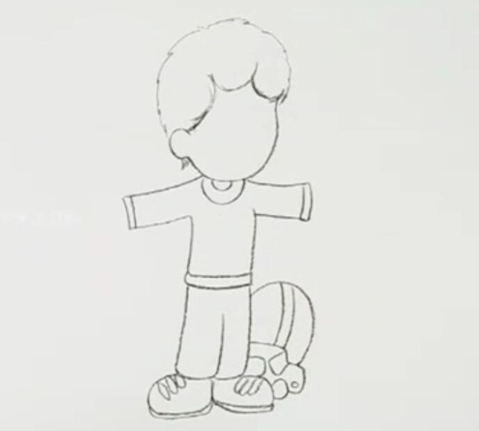 Как нарисовать мальчика с пальчика карандашом поэтапно?