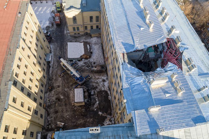 ИТМО после обрушения. Фото ТК "Невские новости" 