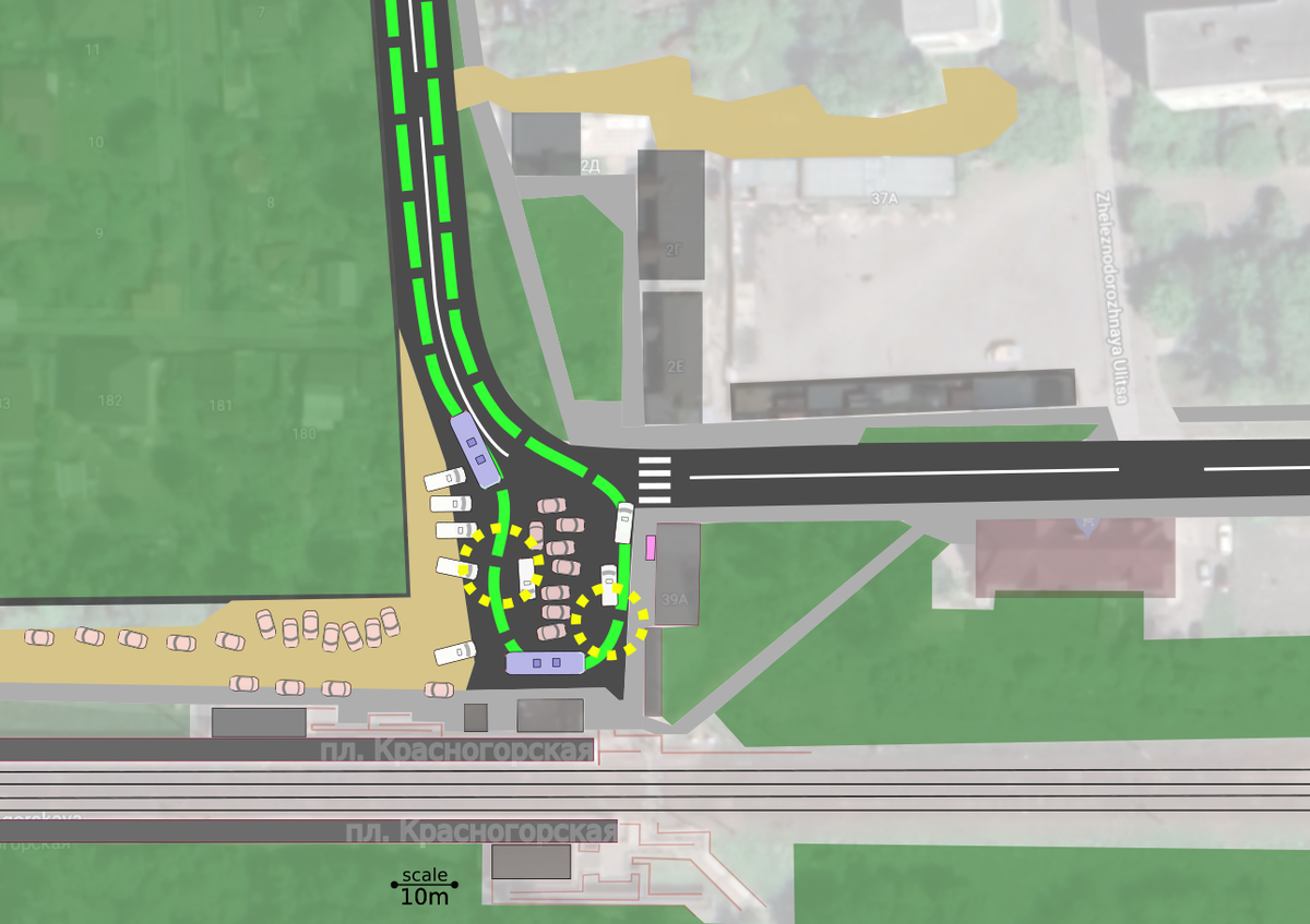 Автобусу плохо, так как постоянно мешаются личные машины и маршрутки.