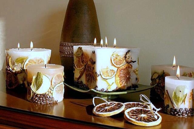 Оригинальные handmade идеи для новогоднего декора - украшаем свечи своими руками