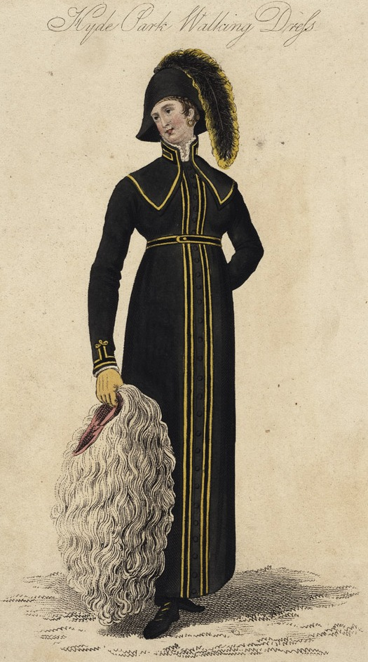 Прогулочный костюм в военном стиле, "La Belle Assamblee", март 1810. (сс) Wikimedia Commons