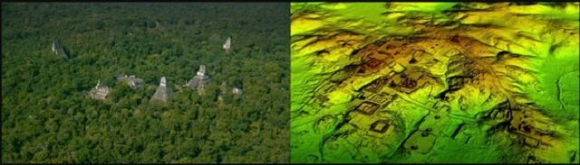 Слева фото сделано обычным способом, справа это же фото после обработки Лидара yandex.ru