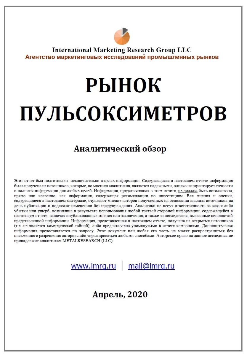 Источник: исследование "Рынок пульсоксиметров"