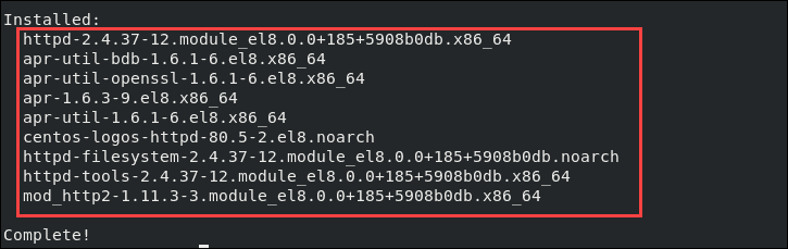  sudo yum –y install httpd