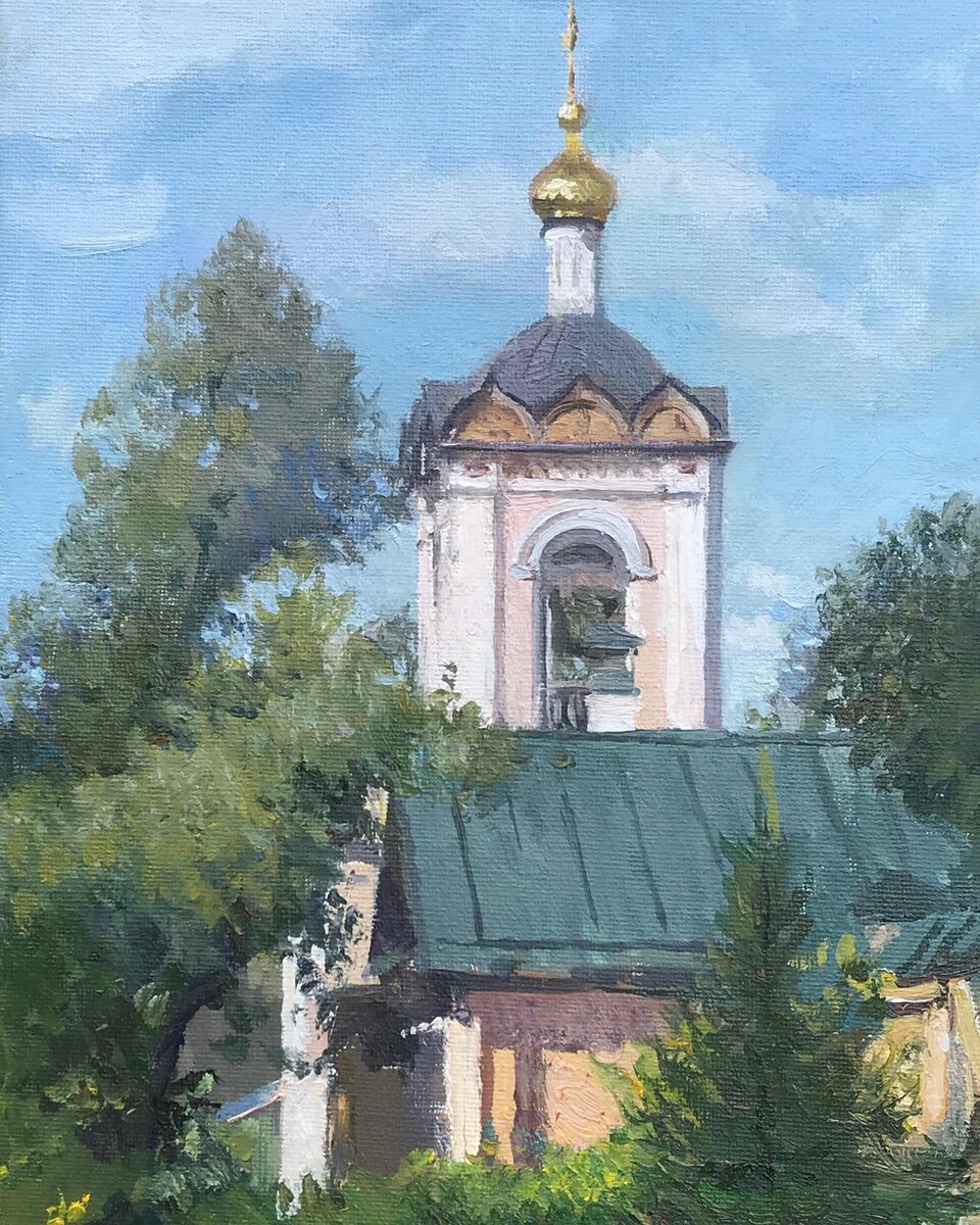 Иоанно-Предтеченский скит. Холст / картон / масло. 30х20. 2020 г. Изображение со страницы facebook.com/SamsonovaViktoria/