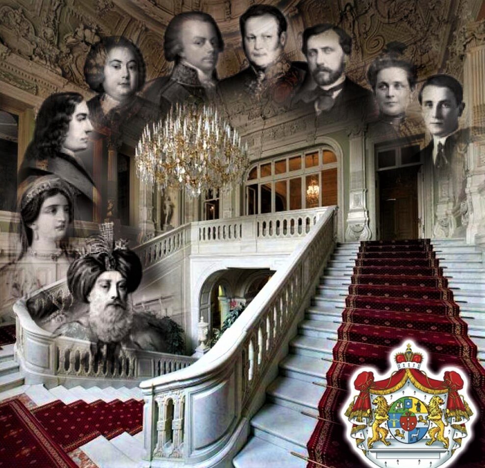 Представители рода Юсуповых на фоне Юсуповского дворца
