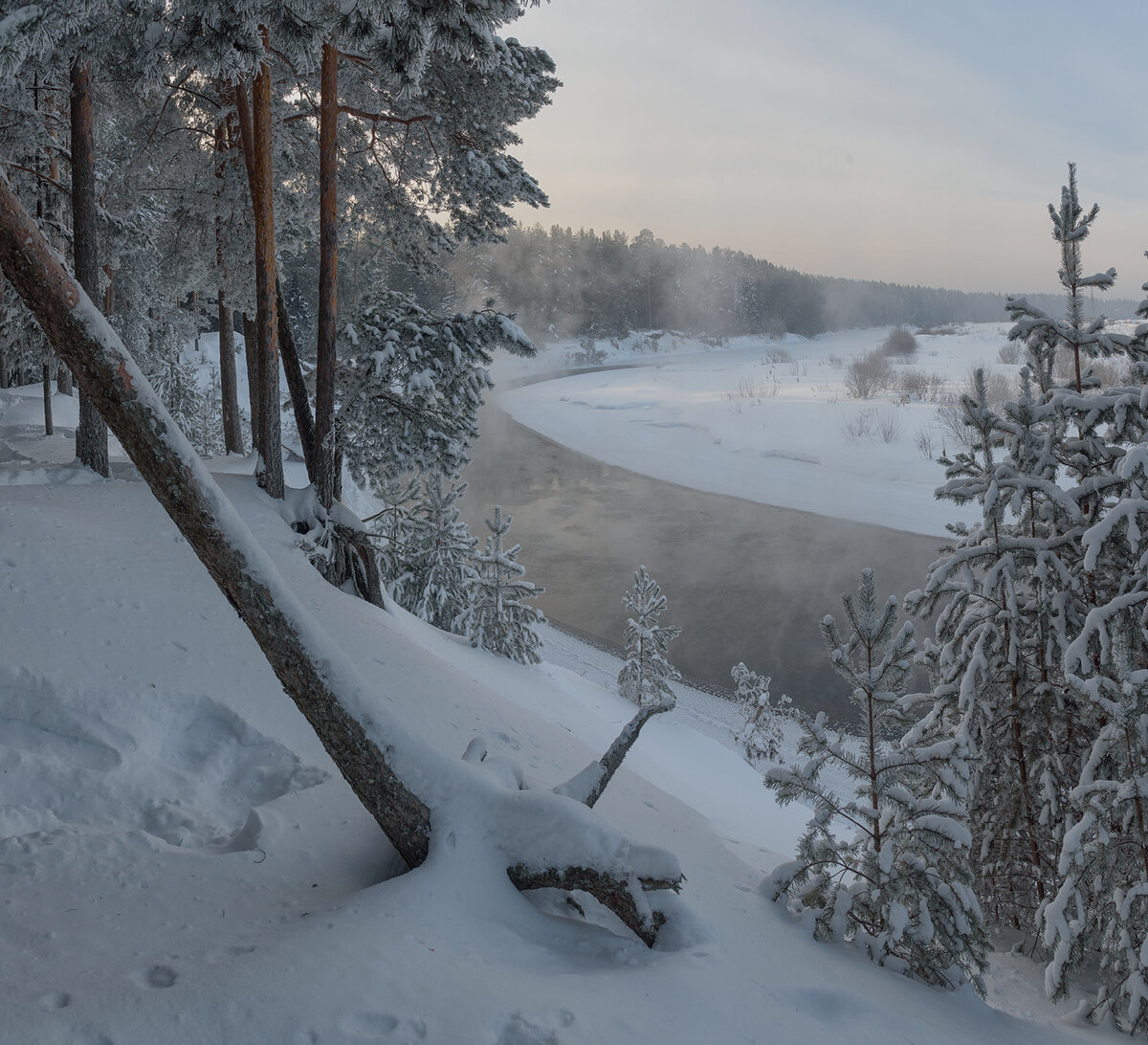 Морозное утро у реки(фото автора)