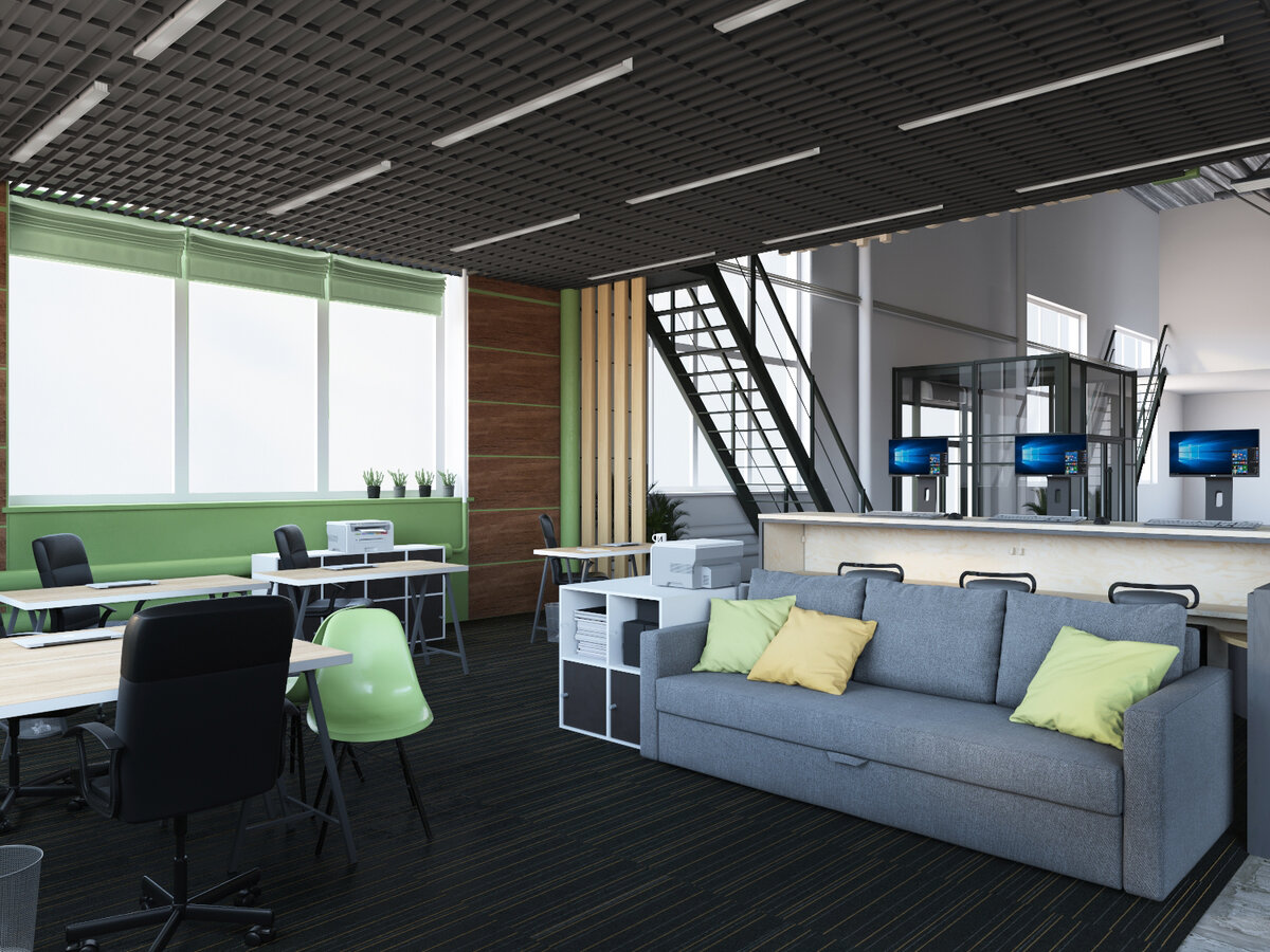 Зона кассы ТД "Теплоотдача" в торговом зале. Проект выполнен dsgn.tmn.