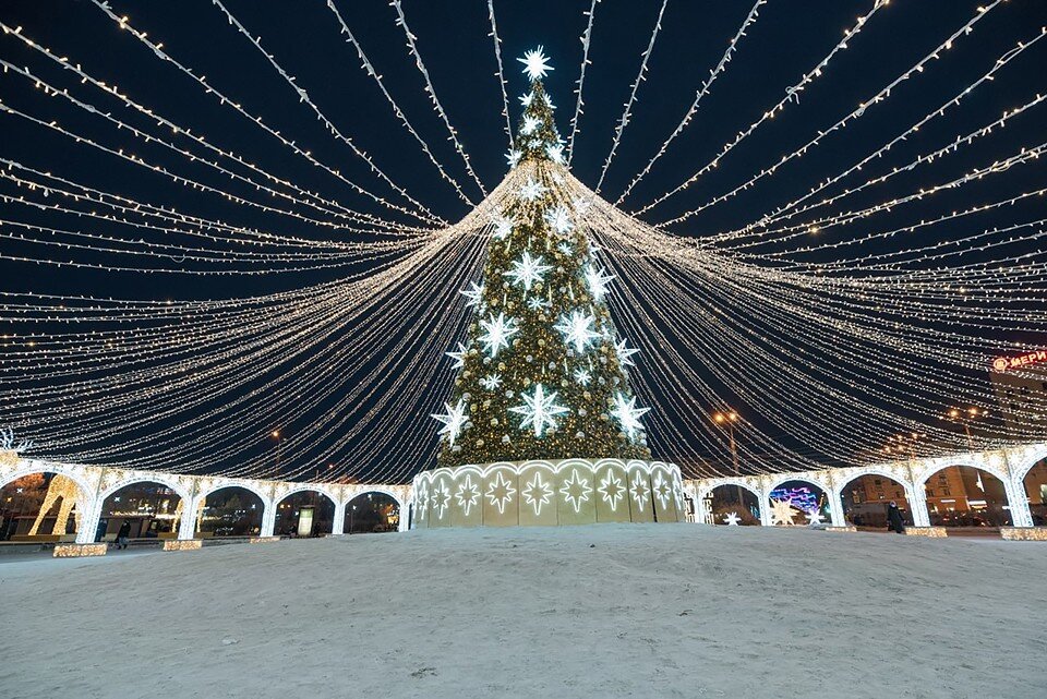     Огни на главной елке Мурманска зажгут 10 декабря. Фото: Администрация города Мурманска