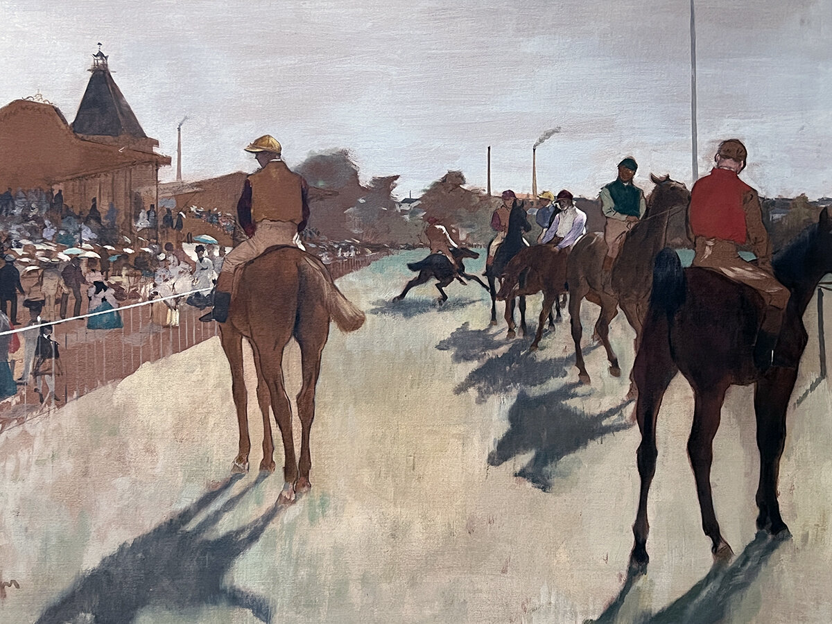 «Парад. Скаковые лошади перед трибунами», 1866-1868 г., музей Орсе, Париж. Фото автора