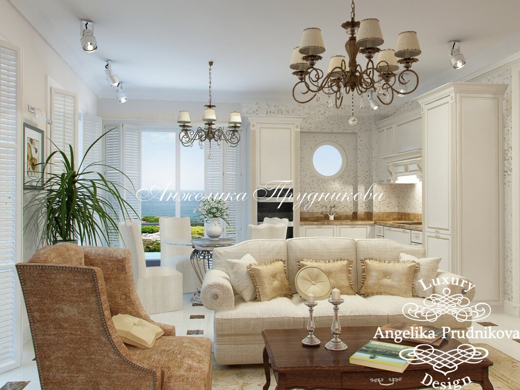 На фото: Дизайн квартиры-студии в средиземноморском стиле