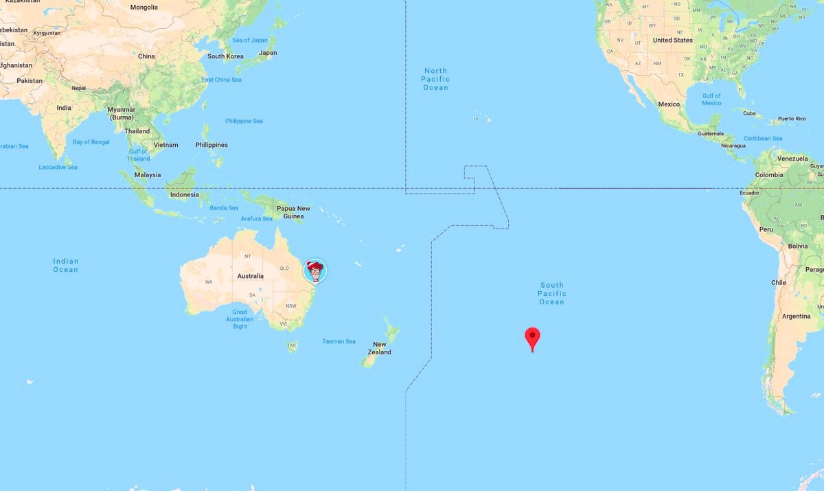 Точке Немо в Южной части Тихого океана