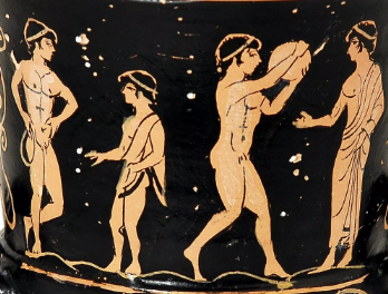 Спортивные состязания. Фрагмент рисунка на вазе.