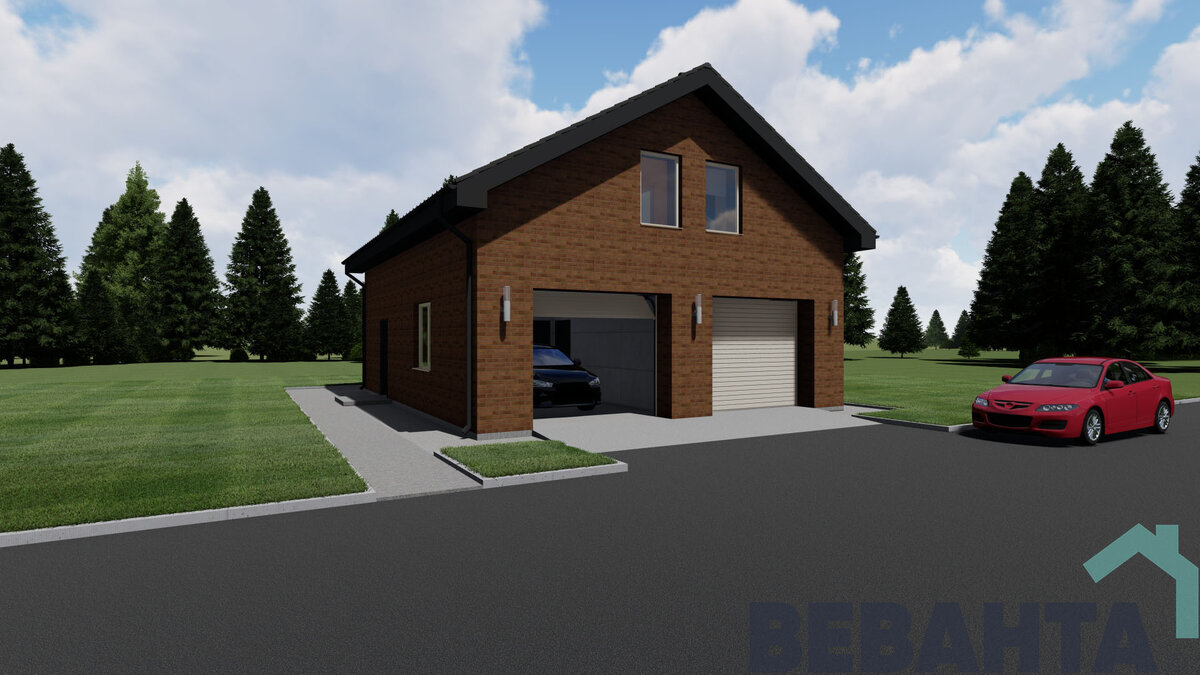 Площадь каждого гаража - 24 м2