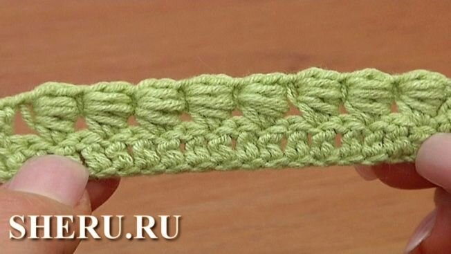 Связанные крючком блок столбики по видео уроку