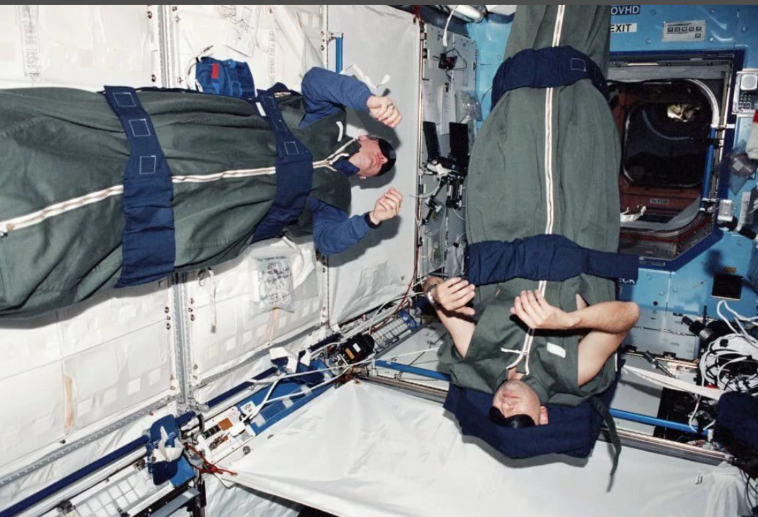Занимаются ли космонавты. Спальные места на МКС. Сон Космонавтов МКС. Сон на МКС. Спальное место на МКС.