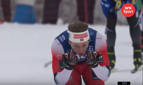  Ансгар Эвенсен  во время спринта на чемпионате Норвегии