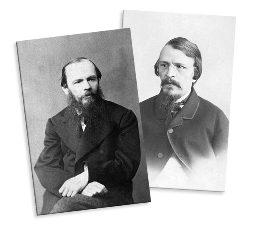 Фёдор Достоевский (1821 – 1881) и его брат Михаил Достоевский (1820 – 1864)