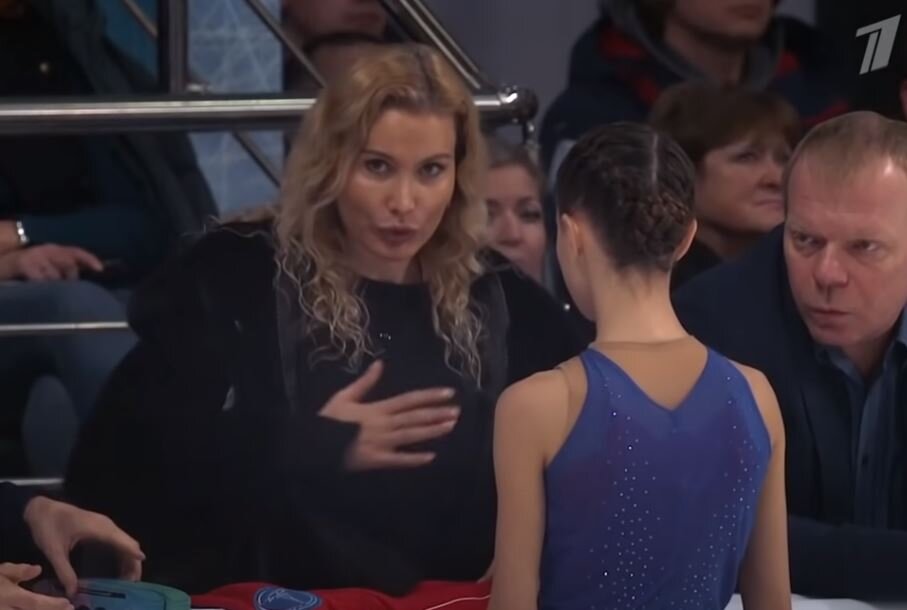 Этери Тутберидзе, Анна Щербакова. Чемпионат России 2019. Источник фото: Youtube канал Первого канала