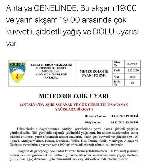 Предупреждение о ливнях с 19.00 воскресенья до 19.00 понедельника